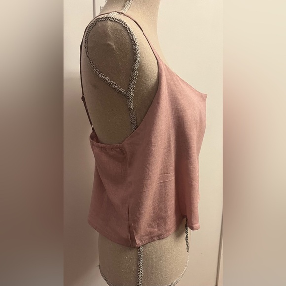 Tamara H. Linen Camisole Top - LARGE Dusty Rose - Picture 2 of 9
